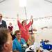 Ann Arbor Public Schools Trustee Irene Patalan cheers during recognitions at the retirement party on Tuesday, June 18. Daniel Brenner I AnnArbor.com